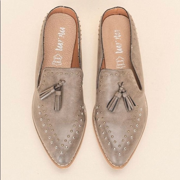 Grey Adline Studded Flat - Picture 3 of 3